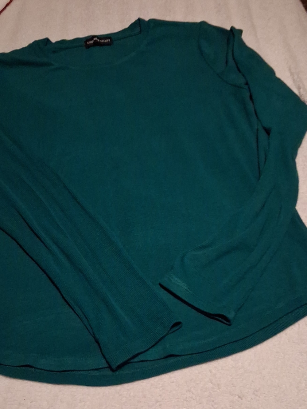 Streetwear Society Teal Long-Sleeve Crewneck Top